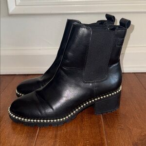 BCBG Generation Black Silver Studded NORAH Chelsea Boots size 6.5
